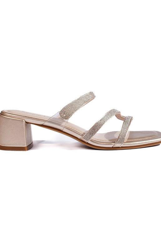 gold color sandals on the heel... gold color sandals on the heel...