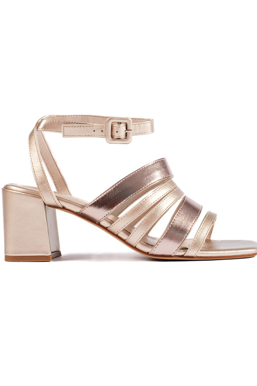 Women's gold sandals with straps by... Women's gold sandals with straps by...