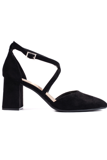 of suede black High heels...