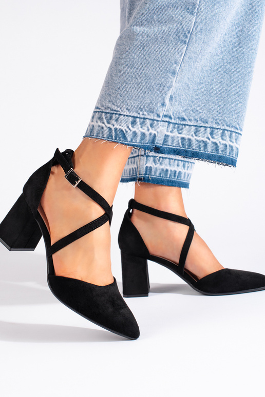 of suede black High heels Sergio Leone