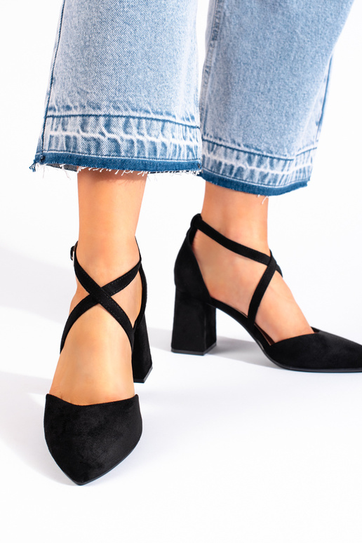 of suede black High heels Sergio Leone