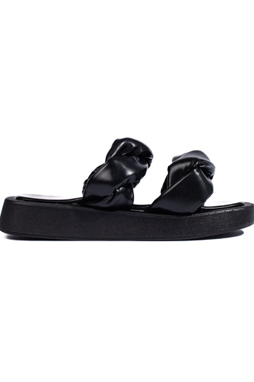 Black flip-flops with a...