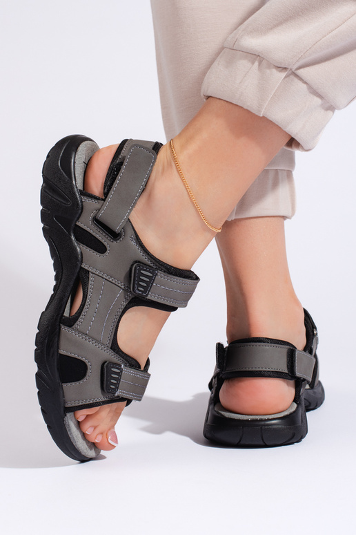 Sporty style gray  sandals