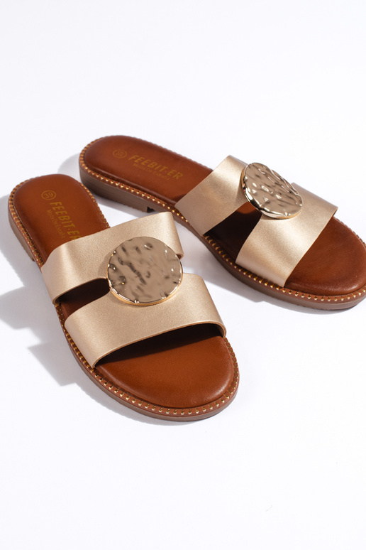 gold color  slippers