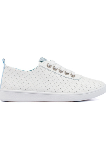 Ażurowe białe trampki damskie