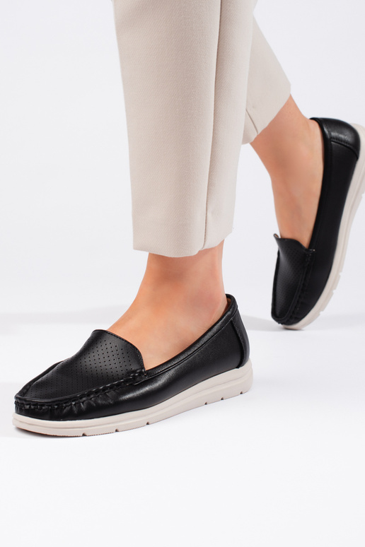 black Women's moccasins black Women's moccasins