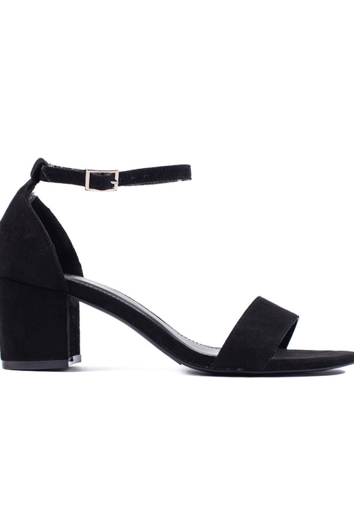 black of suede sandals on the heel