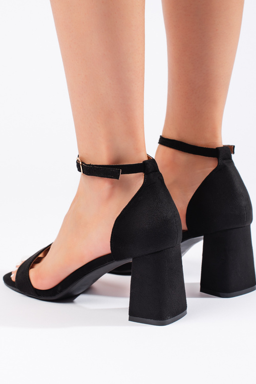 of suede black sandals