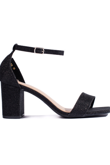 black  sandals  on the heel