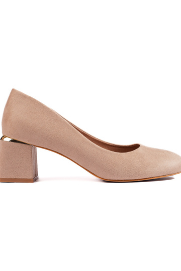 beige of suede High heels