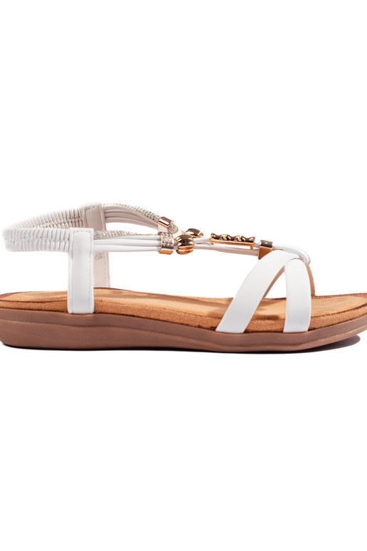 White color sandals z elementami...
