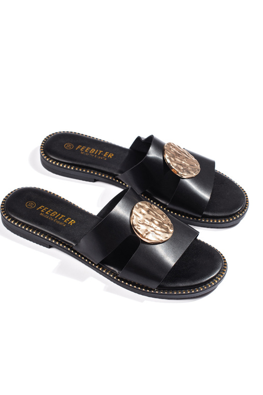 The classic model black slippers