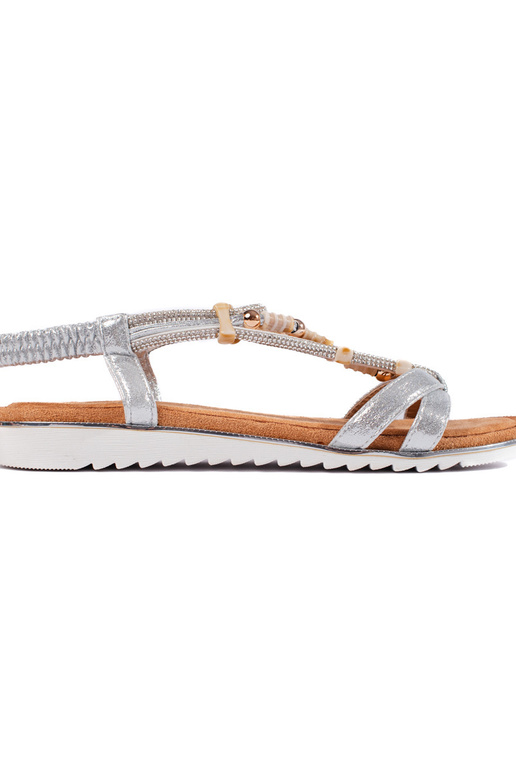 silver color sandals