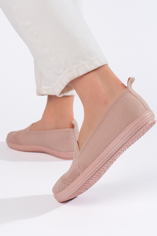 Różowe materiałowe slip on damskie Różowe materiałowe slip on damskie