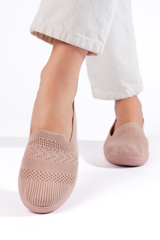 Różowe materiałowe slip on damskie Różowe materiałowe slip on damskie