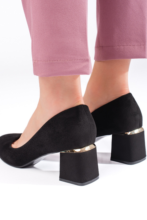 black of suede High heels