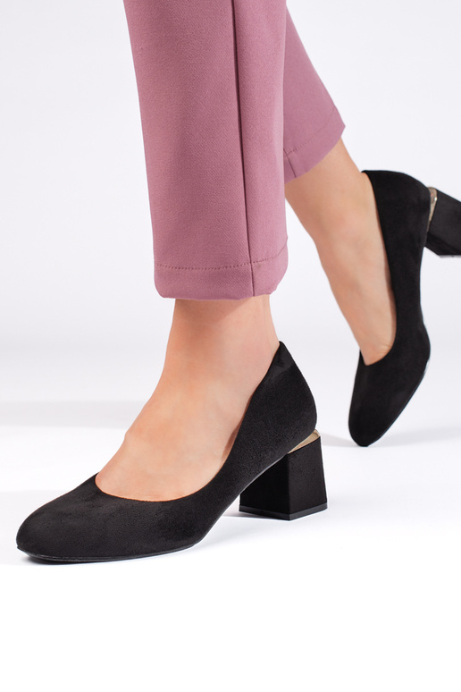 black of suede High heels