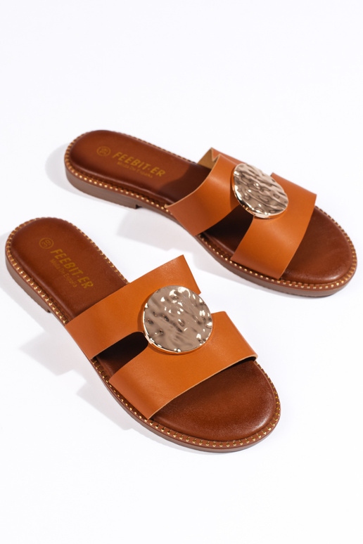 Elegant style slippers   Brown color