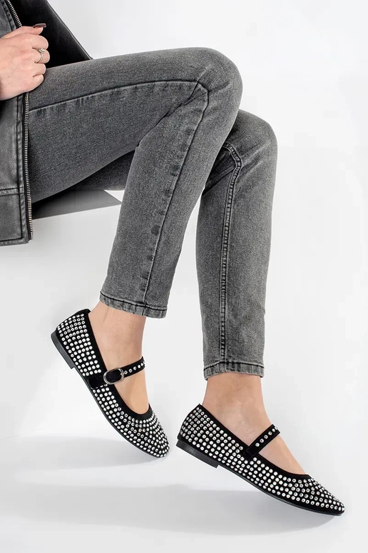 black Inomens ballerinas z ćInietkami