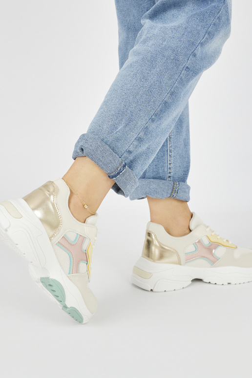 Sneakersy damskie złote