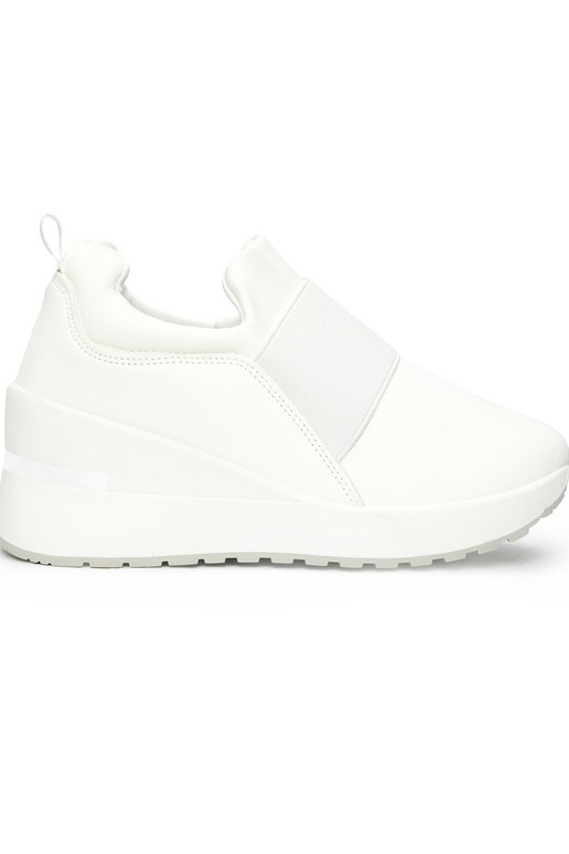 INhite color Sneakers model shoes on...