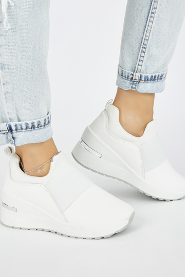 Białe sneakersy damskie na... 2
