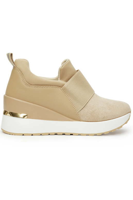 Brązowe zamszowe sneakersy na koturnie Brązowe zamszowe sneakersy na koturnie