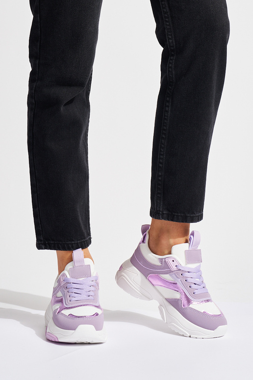 Liliowe sportowe buty damskie na... Liliowe sportowe buty damskie na...