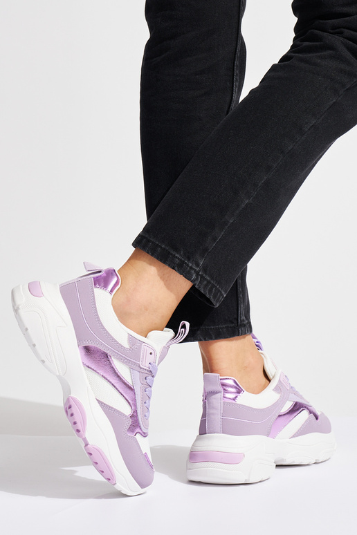 Liliowe sportowe buty damskie na... Liliowe sportowe buty damskie na...