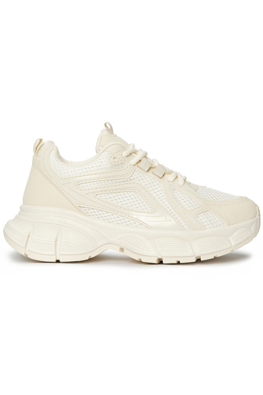 Sneakersy beżowe na grubej podeszwie