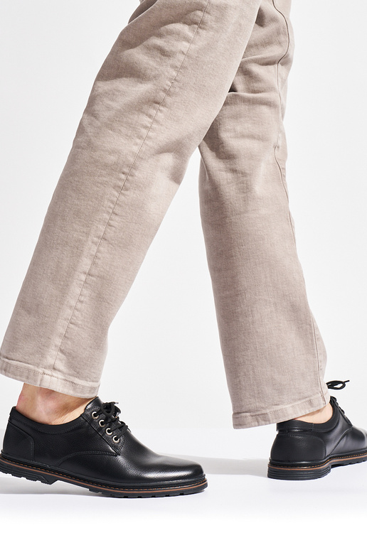 for men black shoes tied