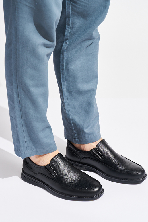 for men black shoes slip-on