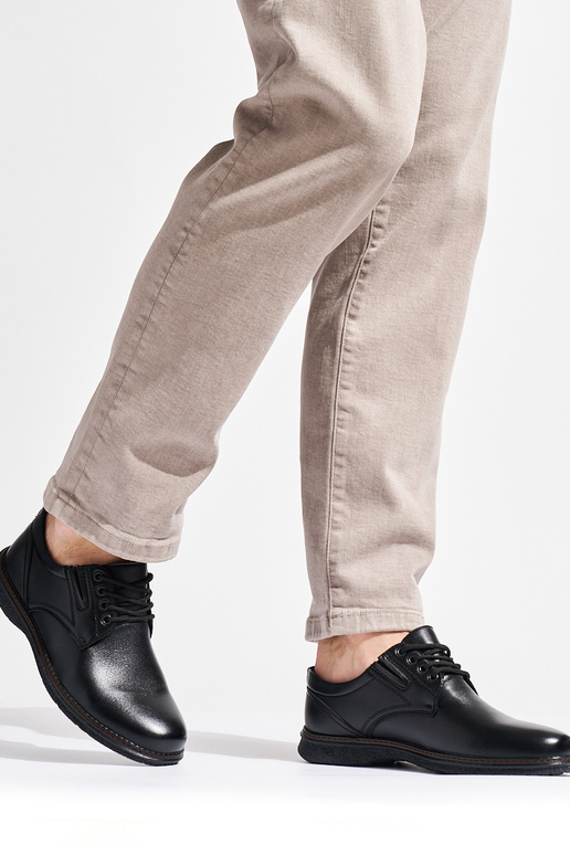 for men black shoes tied