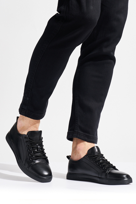 for men black półsneakers