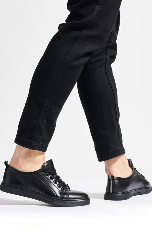 for men black półsneakers