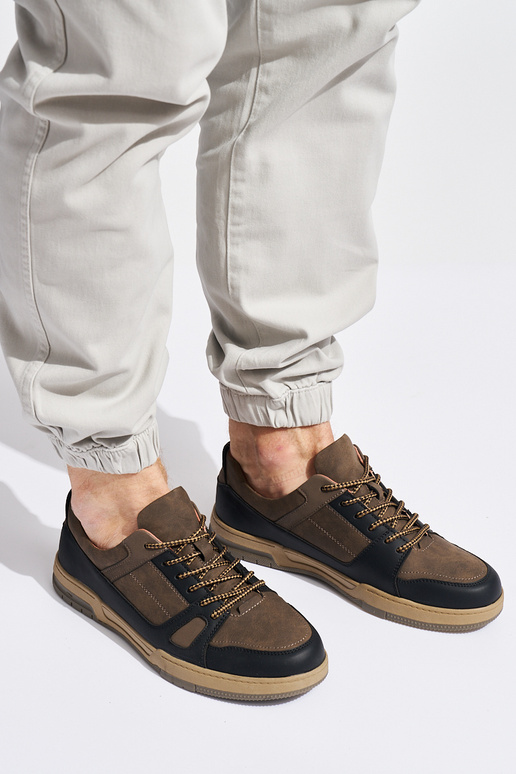 Czarno-brązowe męskie buty sportowe