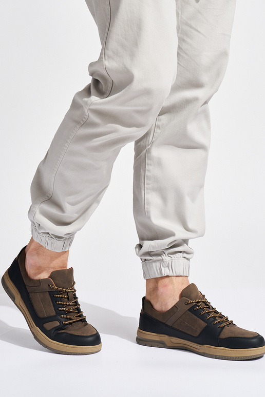 Czarno-brązowe męskie buty sportowe