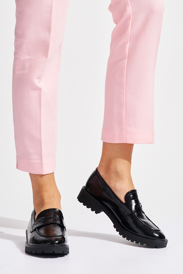 Lakierowane mokasyny czarne 2