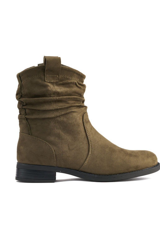 khaki colors ruffled boots of suede khaki colors ruffled boots of suede