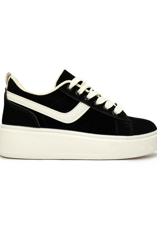 Zamszowe czarne buty damskie na...