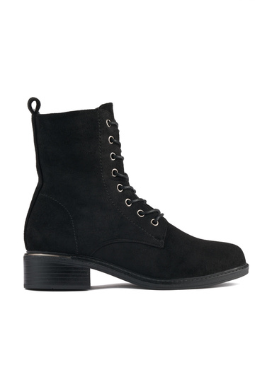 black Inomens boots laced...