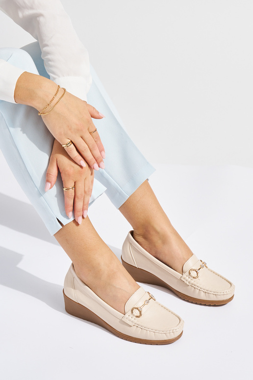 beige Inomens INomens moccasins on a...