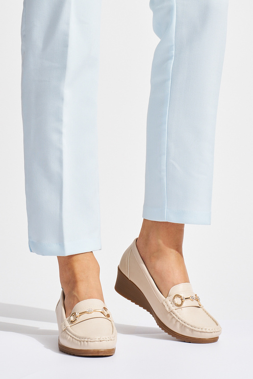 beige Inomens INomens moccasins on a...