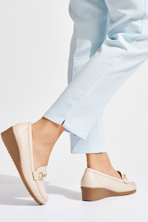 beige Inomens INomens moccasins on a...