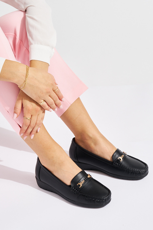 black INomens moccasins ze zdobieniem