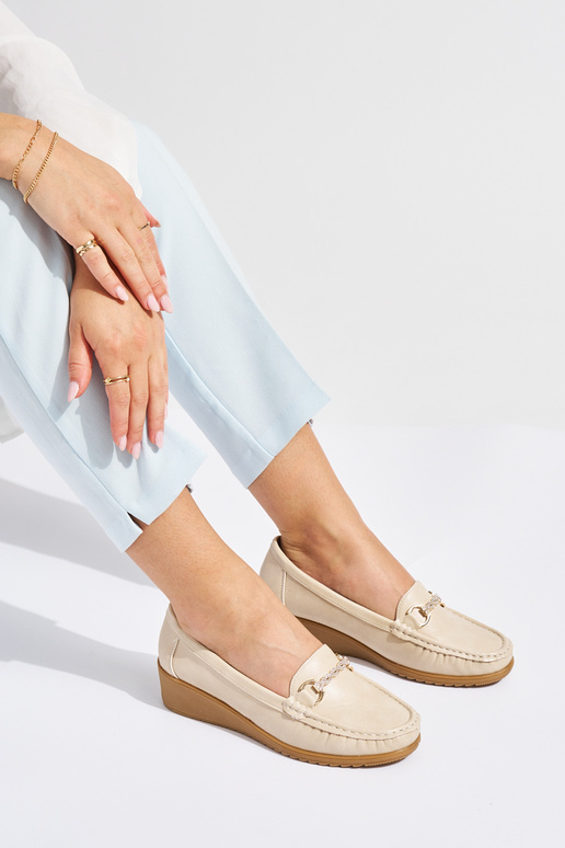 beige Inomens INomens moccasins on a...