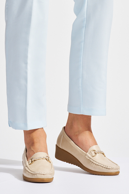 beige Inomens INomens moccasins on a...