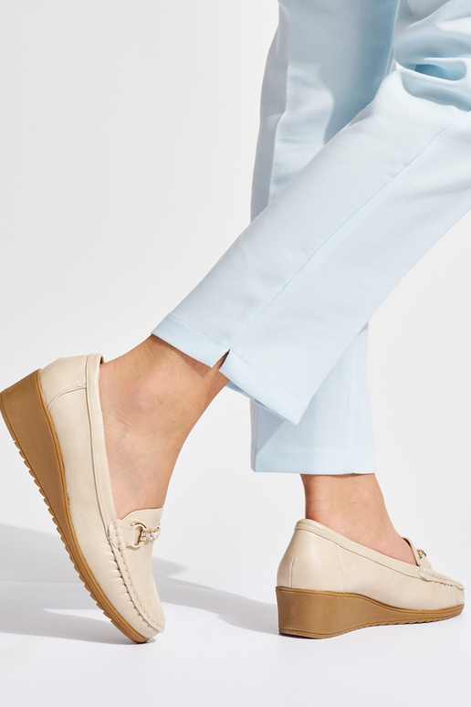 beige Inomens INomens moccasins on a...