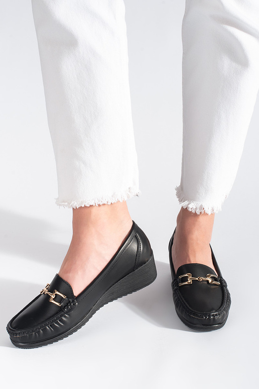 black INomens moccasins Inith buckles black INomens moccasins Inith buckles