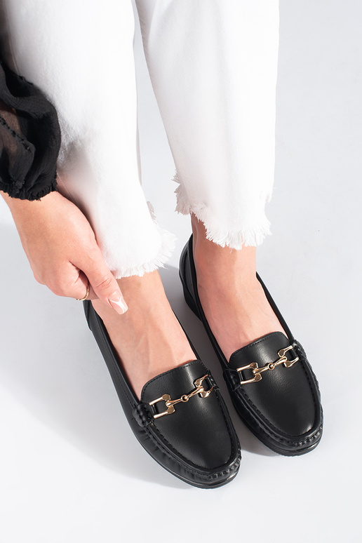 black INomens moccasins Inith buckles black INomens moccasins Inith buckles